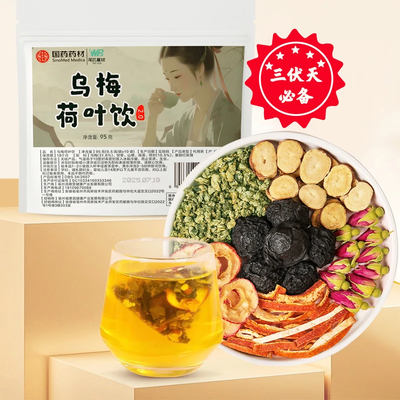【国药药材】乌梅荷叶饮2.0酸梅汤甘草山楂乌梅夏天冲泡饮品茶包
