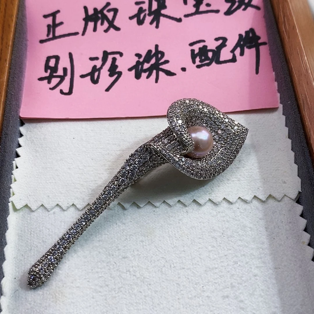 未镶嵌特价正版珠宝级别淡水珍珠设计款胸针淡水珍珠