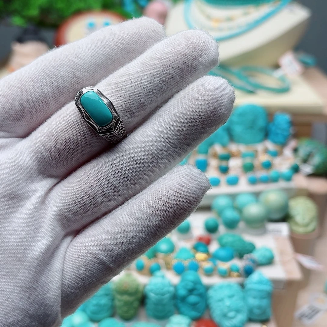 绿松石银S925镶嵌珠宝奇石