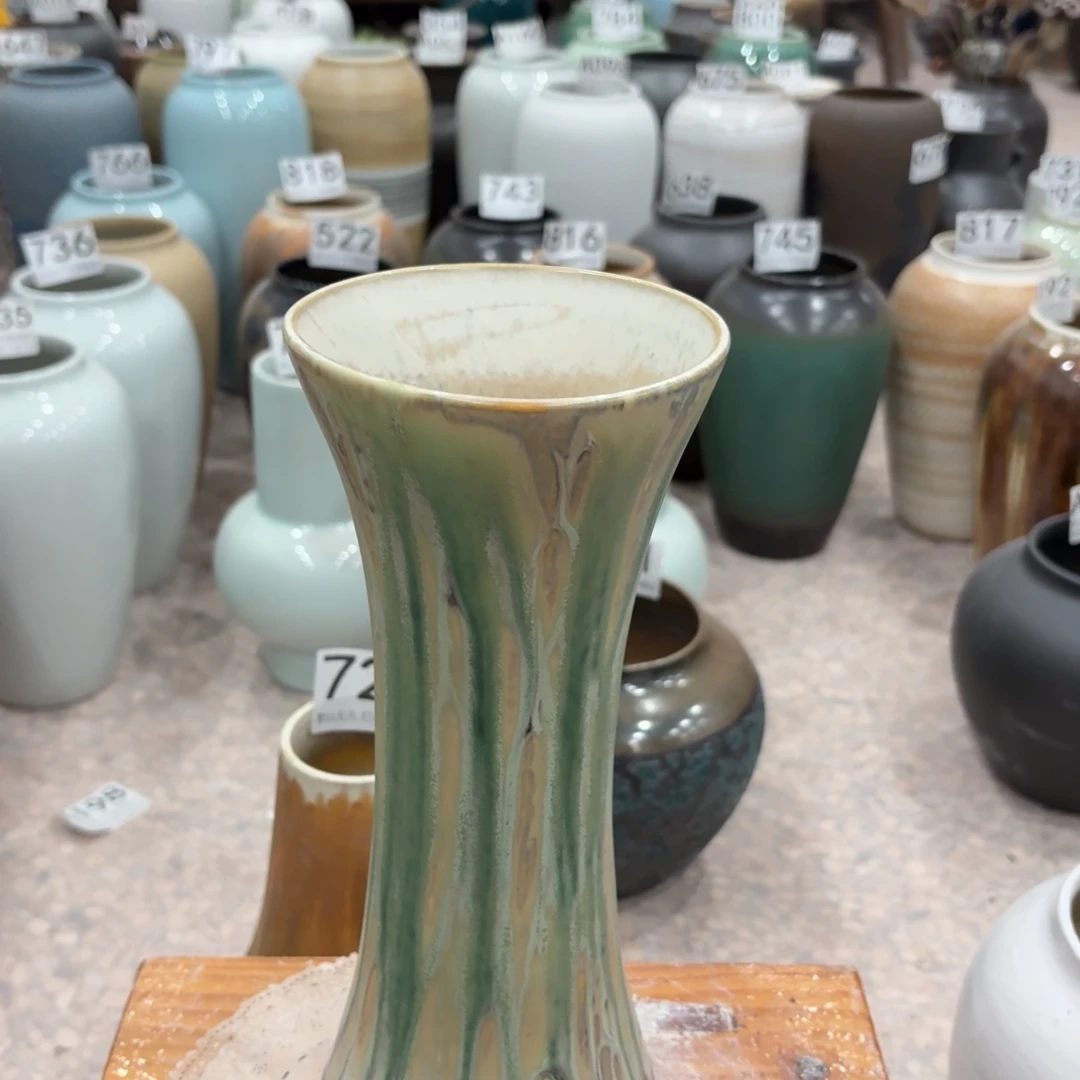 摆件景德镇陶瓷花瓶高27口5