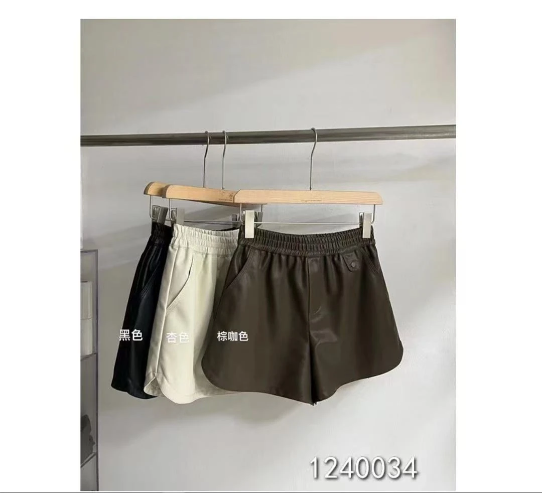 阿妳XiaoNi———（冬款松紧腰皮短裤1240034）