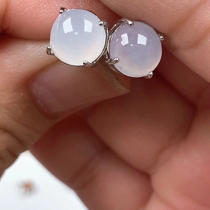 银S925镶嵌翡翠耳饰6号