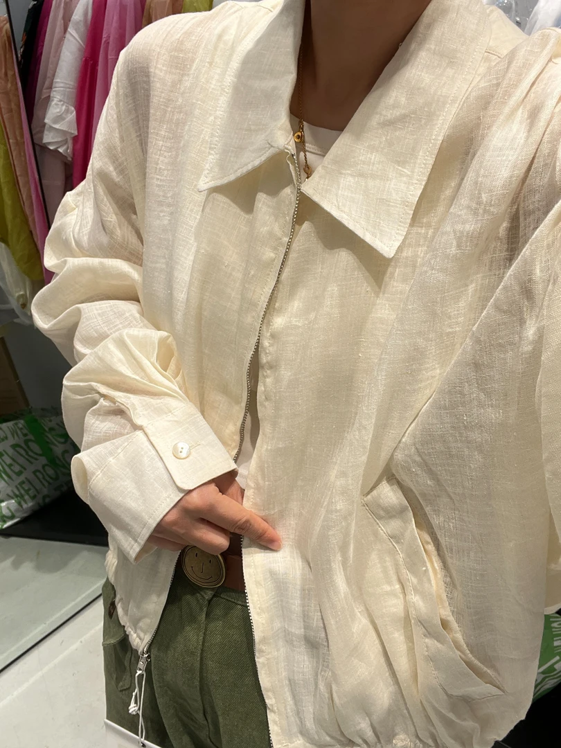 【1357】早秋时尚百搭休闲汉麻外套