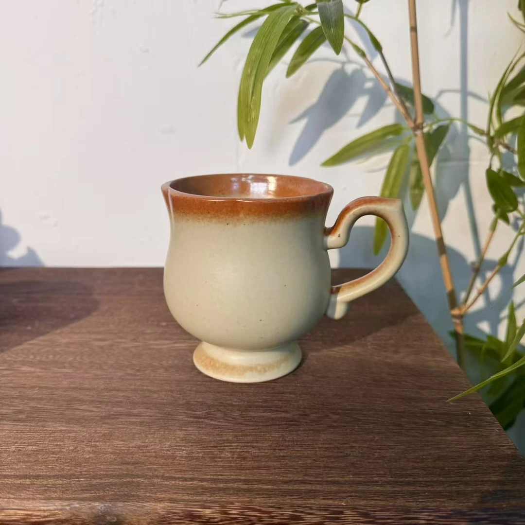 泥古烧高颜值粗陶莫奈睡莲杯