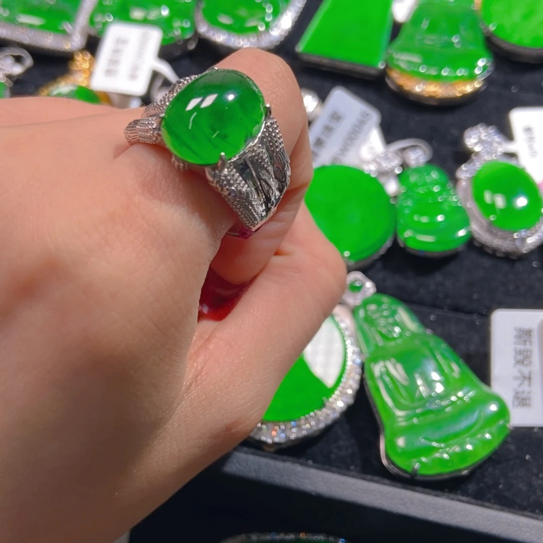 翡翠吊坠(不含链)银S925镶嵌