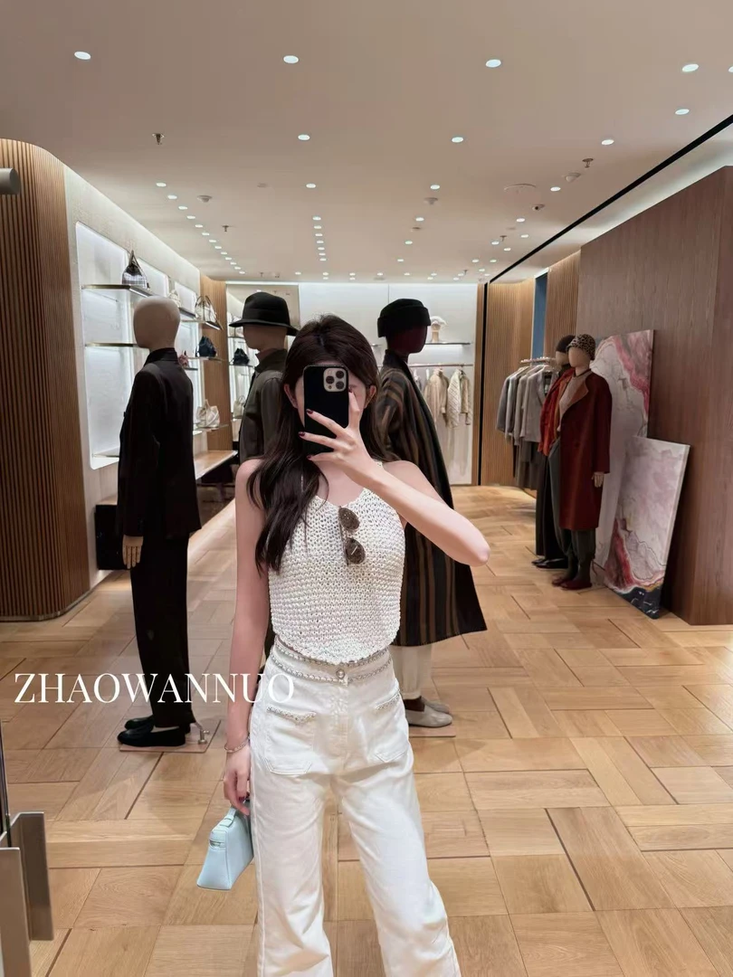 ZHAO WANNUO 丨 （薄款 越穿越软）25香 显瘦链条设计牛仔裤NC0668