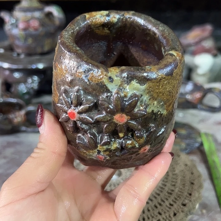 新店福利手工粗陶高温花盆