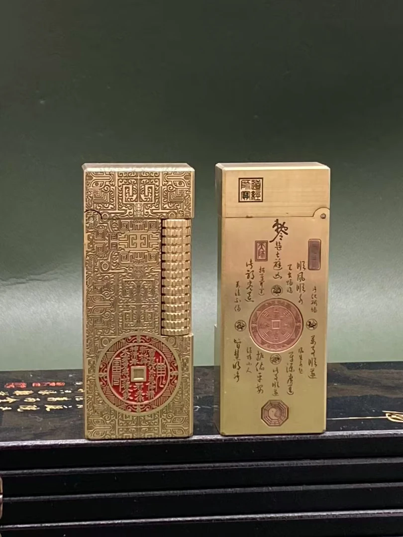 纯手工精工二代战壕纯铜煤油打火机经典复古个性浮雕朱砂山鬼窄机