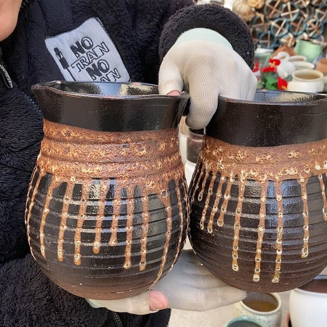 紫砂花盆瑕疵口15高20瑕疵