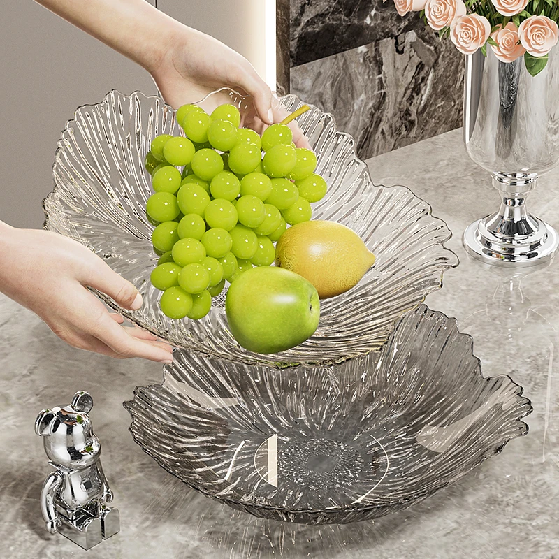 高档网红冰川纹果盘轻奢花瓣水果盘家用客厅干果盘糖果盘零食盘