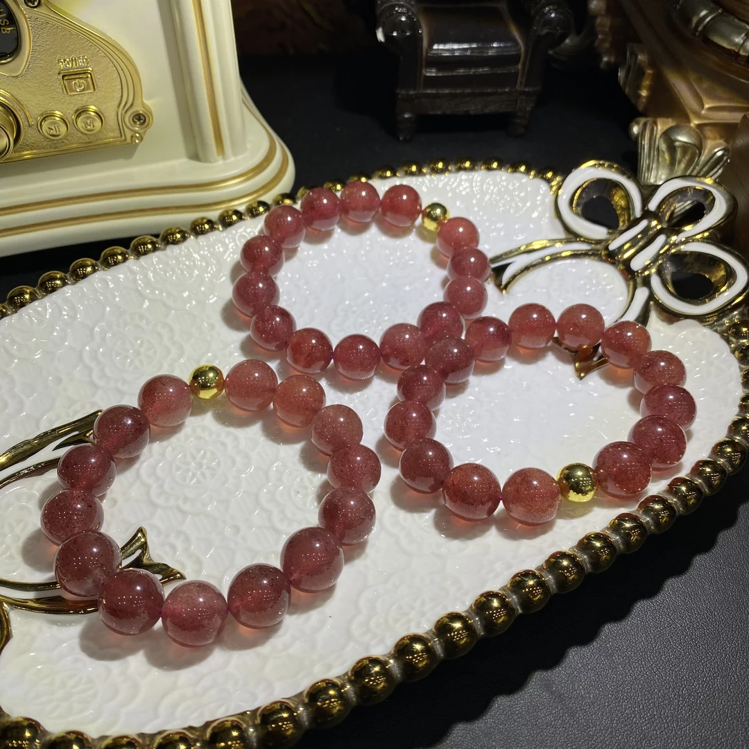 X669-天然鸽血红草莓晶手串单圈设计款-多样性发其一