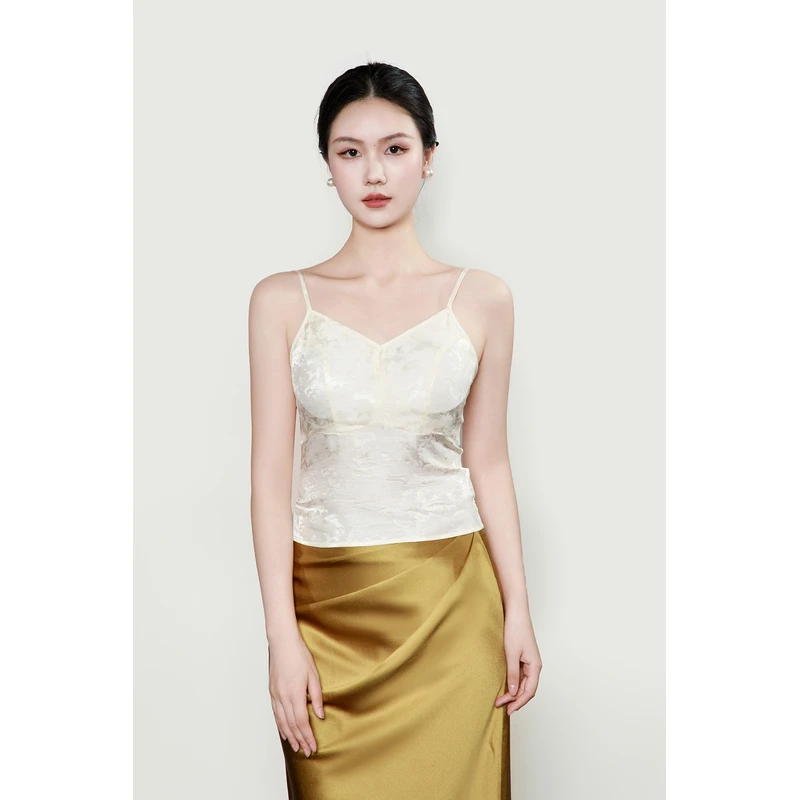 盛唐婧时尚细肩带修身美背新款时尚洋气百搭女装小众炸街高级感