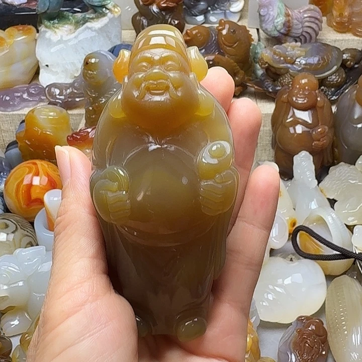 方***成玛瑙/玉髓未镶嵌饰品