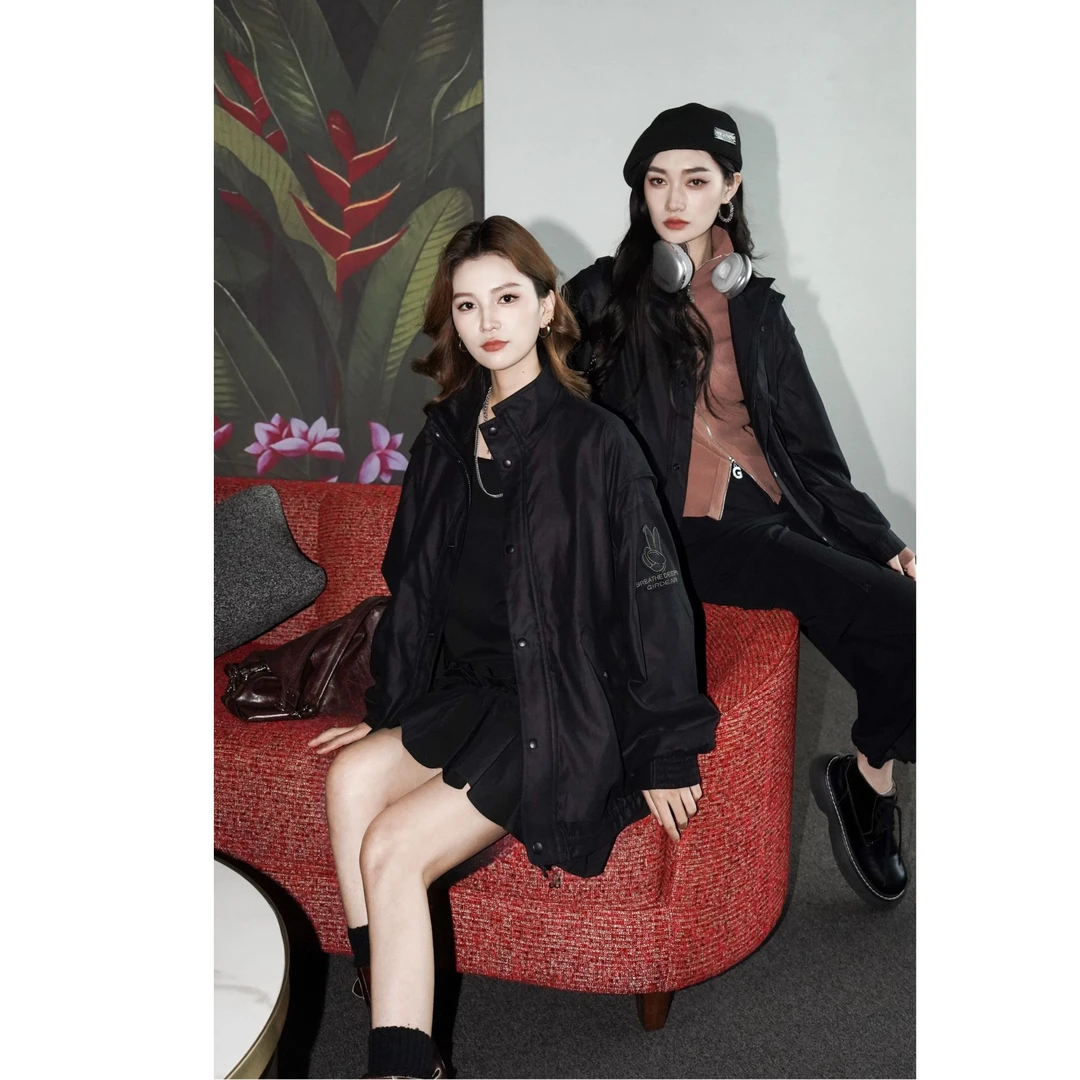 GIRDEAR/哥弟新款秋冬随性潇洒茧型中性风痞帅炸街风女装140075