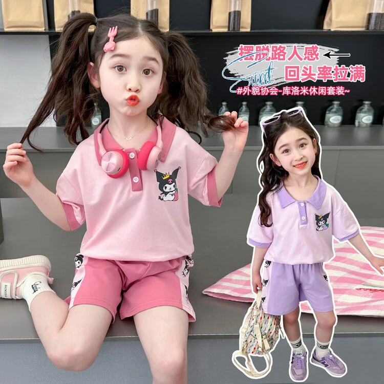 套装休闲夏季卡通动漫女童中小童