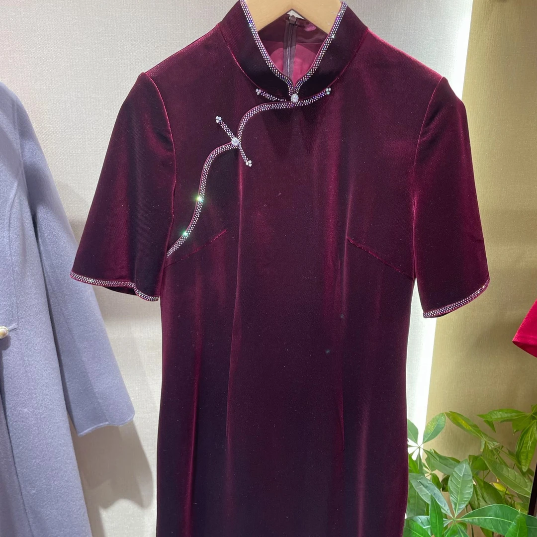 170388朱紫褕喜婆婆喜妈妈婚宴旗袍礼服敬酒服日常旗袍