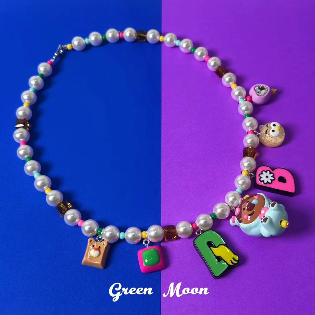 非金属仿珍珠项链 【布偶梦里】甜酷可爱卡通娃娃精致项链辣妹B173