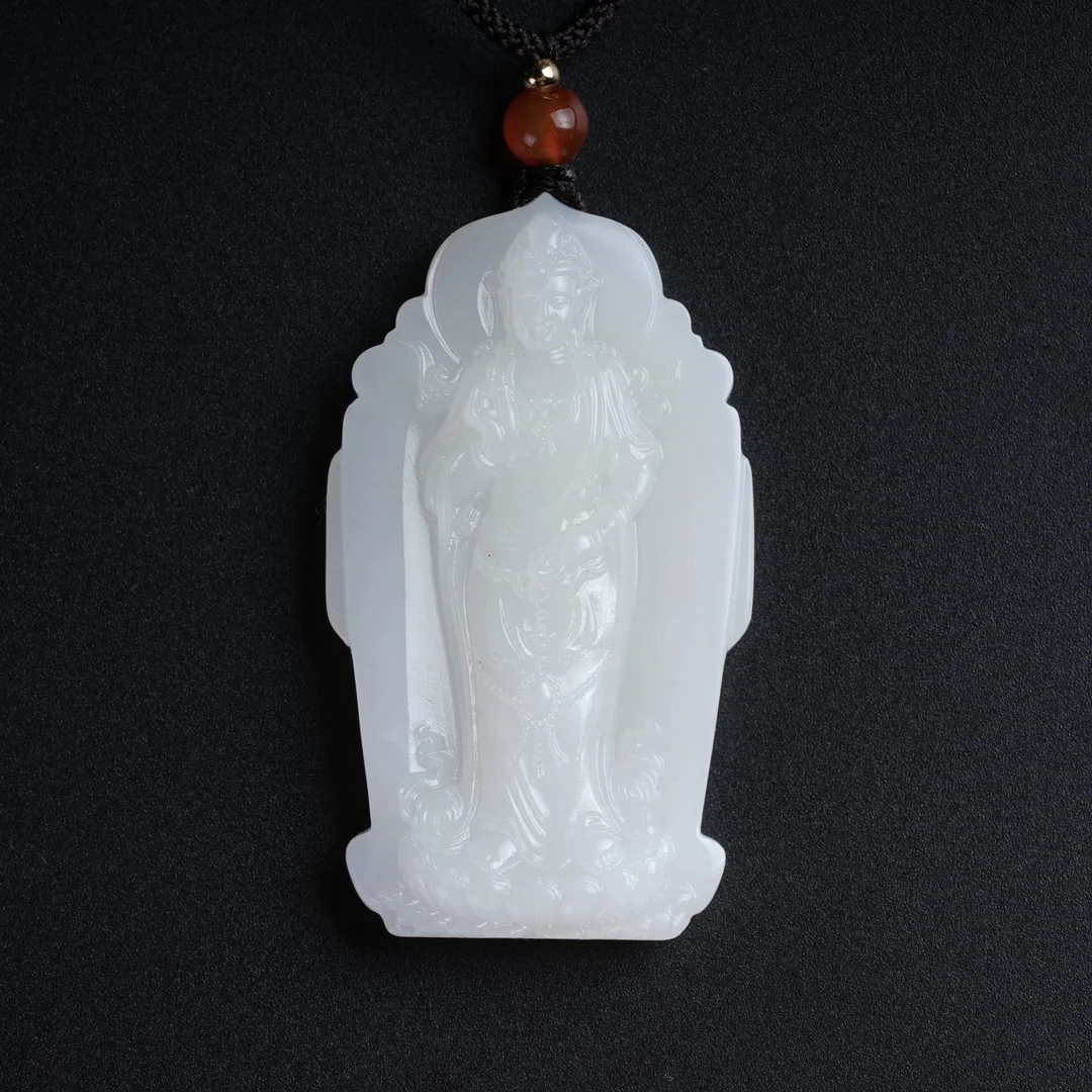 和田白玉｜观音牌｜47*27*7｜多样性发其一｜A0082