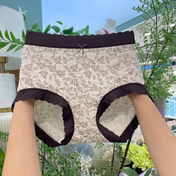 （一组三条）22713 巧克力咖啡 中腰磨毛咖色舒适透气包臀女士内裤