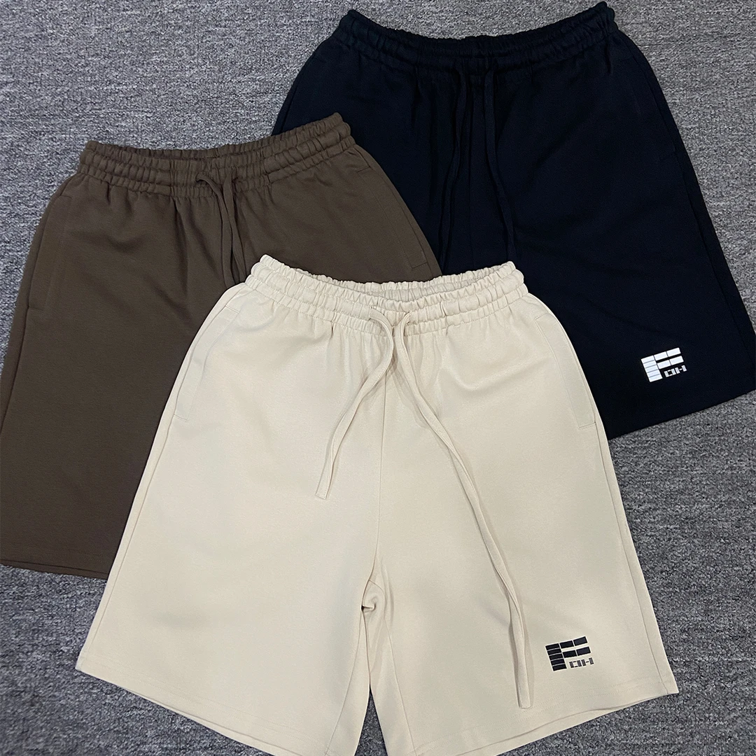 美式字母印花运动短裤2025夏季新款宽松休闲抽绳五分裤情侣