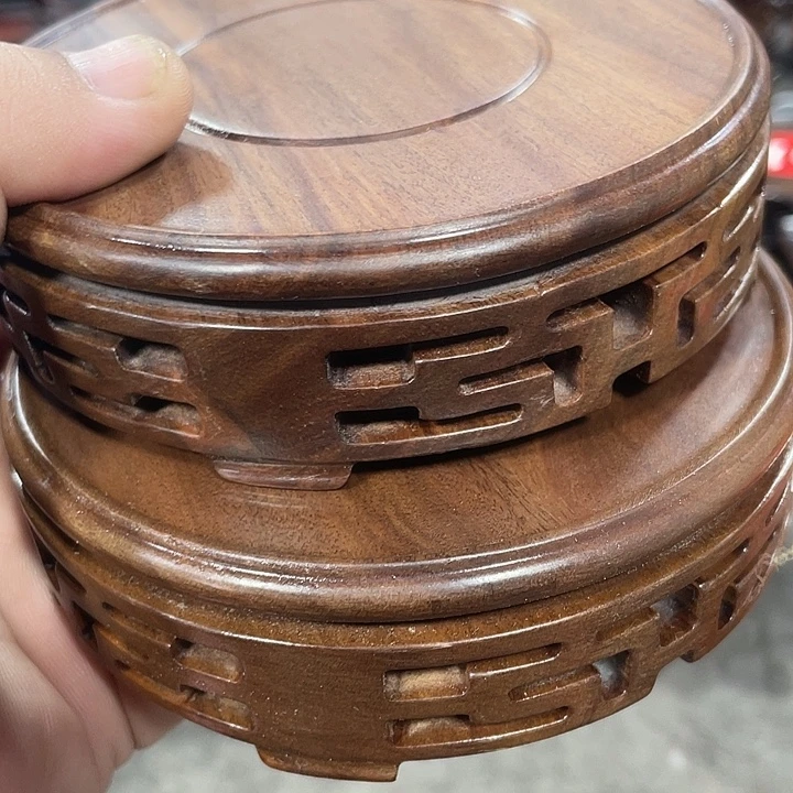 琉璃手工艺品红木底座工艺品2个