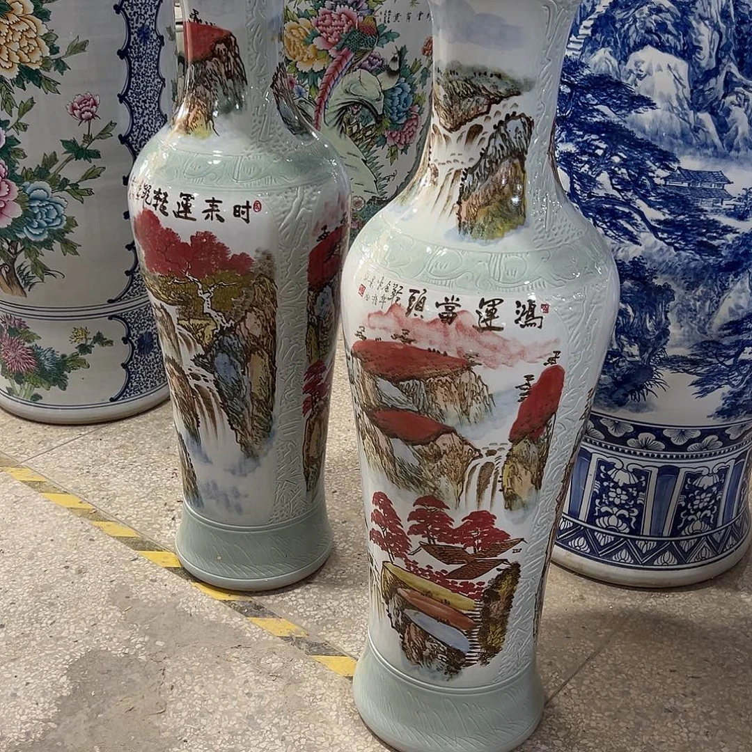 惠友陶瓷高度1.2米落地一对手绘