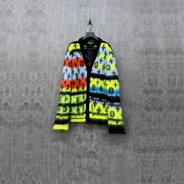 未使用 LouisVuitton/路易威登 Lv满Logo马海毛开衫毛衣/SK217/XL