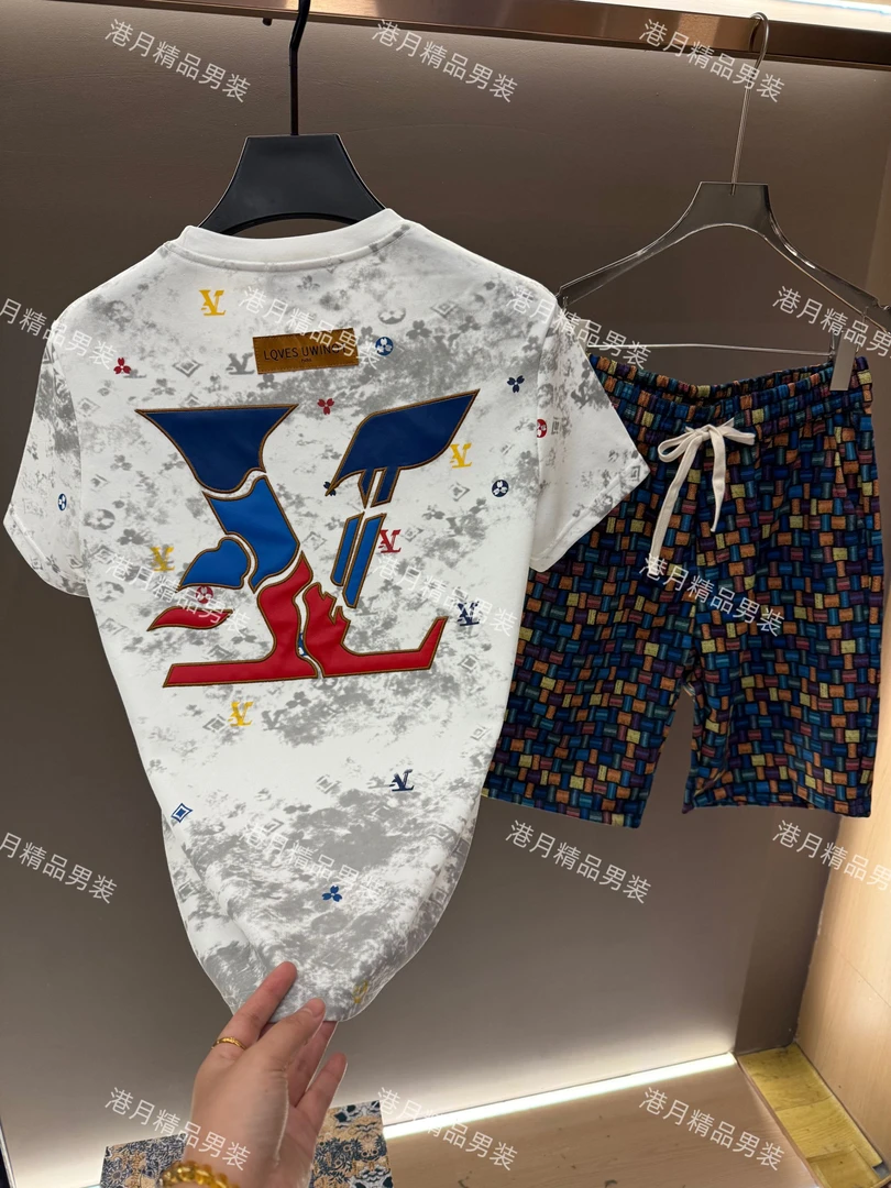 男士春夏新款潮流百搭修身时尚套装K199