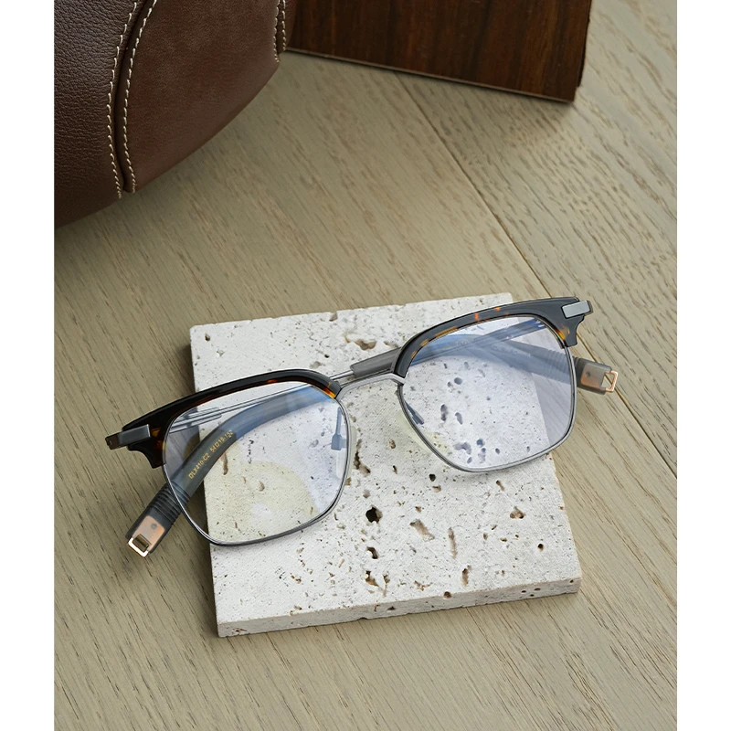 【现货】A美洋MEIYANG 理科生眼镜 睿智学霸范钛合金轻盈半框眼镜架