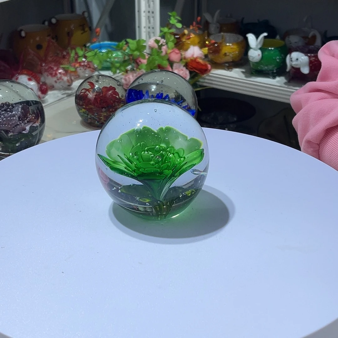 琉璃淄博琉璃手工10厘米花球
