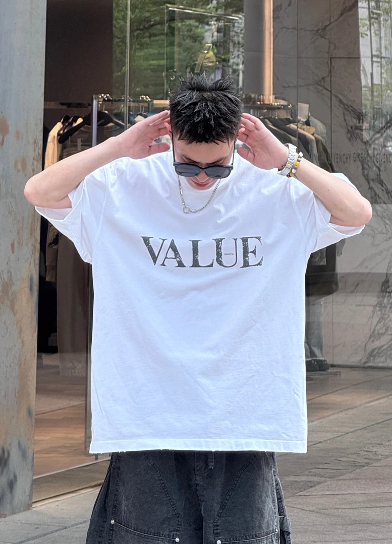 [7m25SS]潮牌短袖T恤美式巴家风字母印花宽松男生半袖