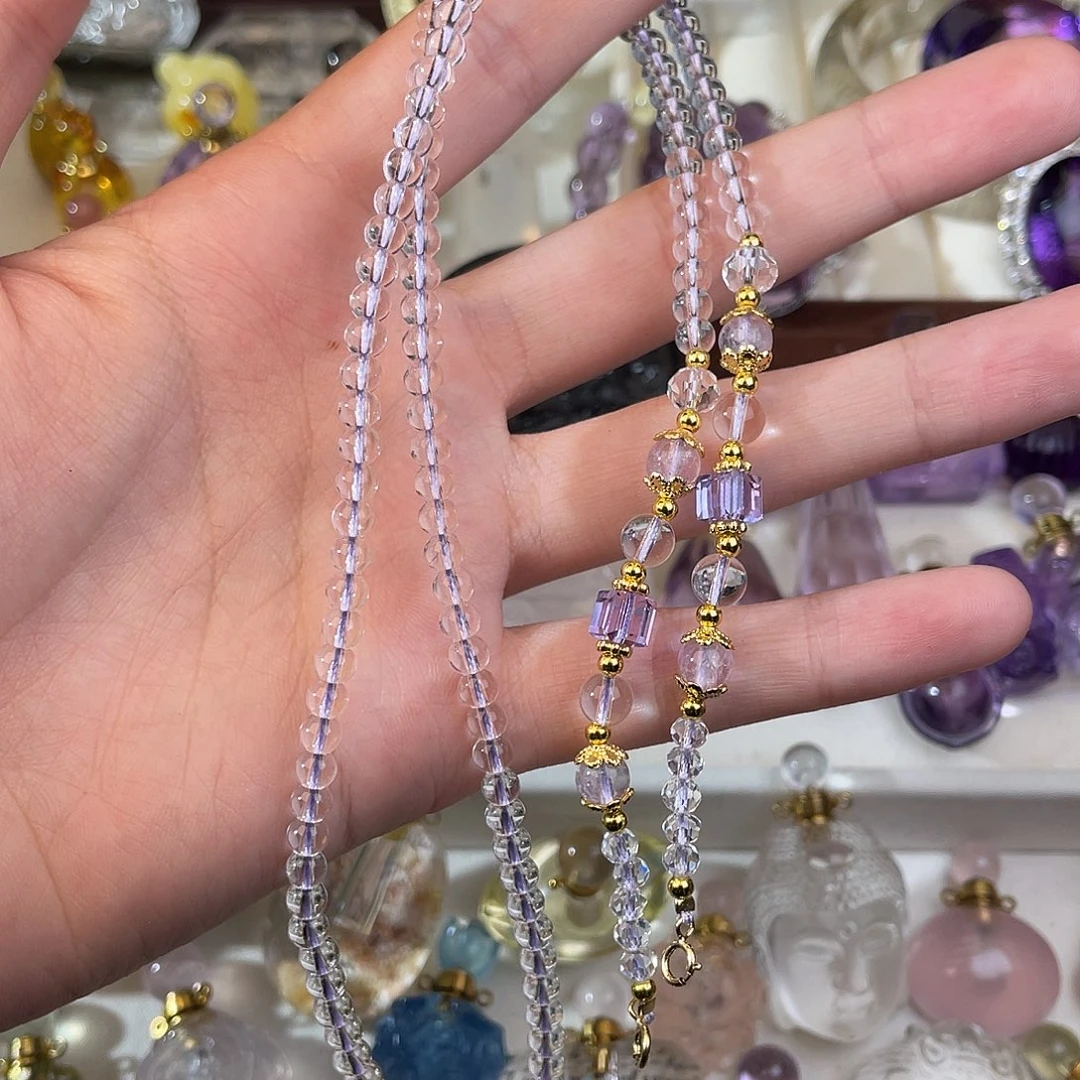 紫晶颈饰未镶嵌天然水晶吊坠832