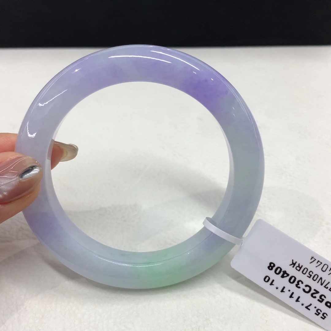 翡翠手镯未镶嵌缅甸翡翠手镯 春彩 紫罗兰