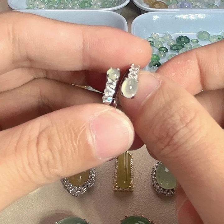 翡翠银S925镶嵌戒指