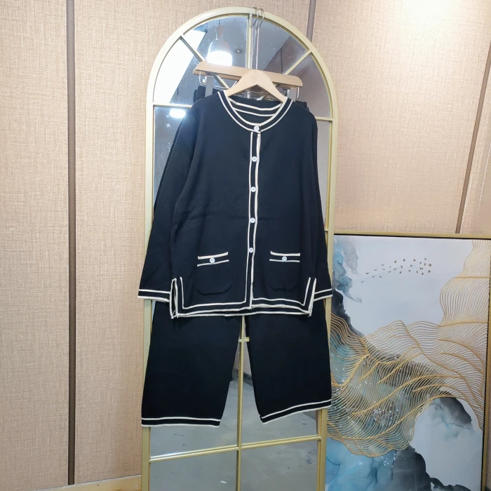 AF446孕妇黑色针织套装90-140