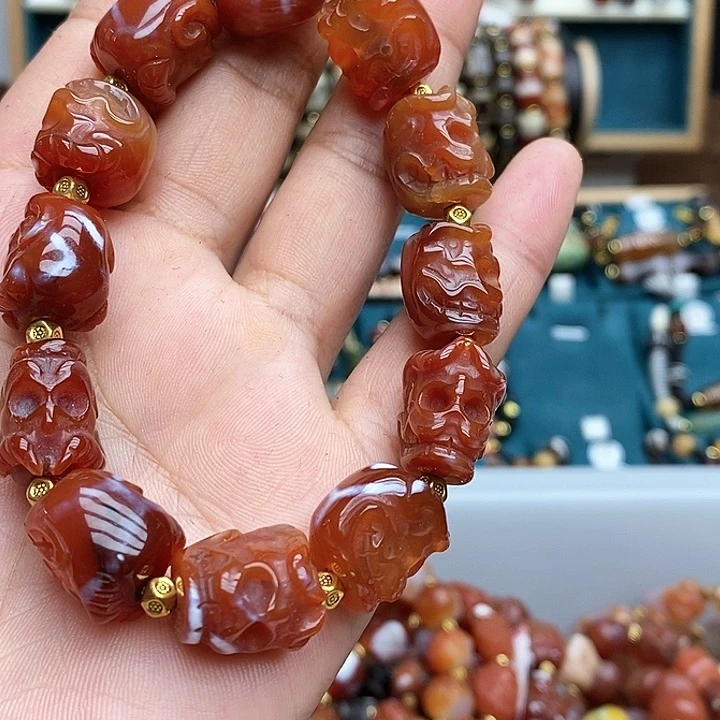 玛瑙/玉髓手链合金l****W