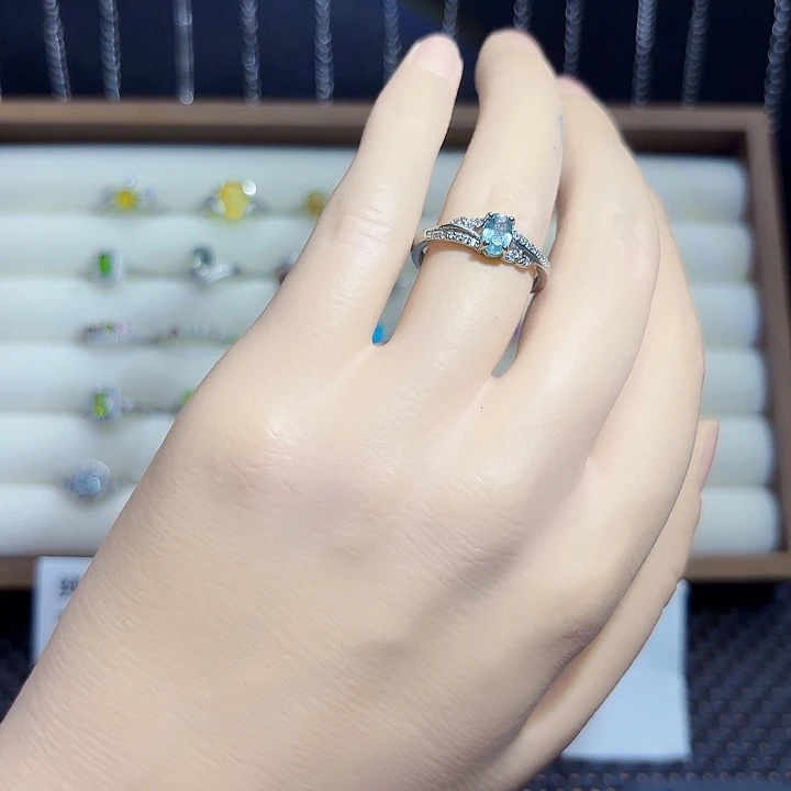 戒指碧玺银S925镶嵌