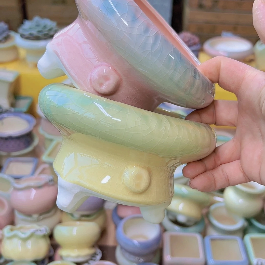 红陶陶瓷花盆满12包邮