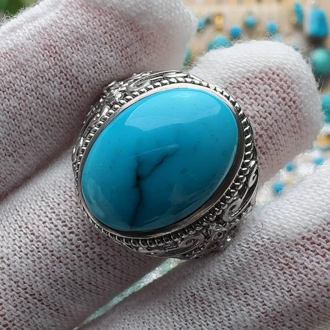 绿松石珠宝奇石银S925镶嵌