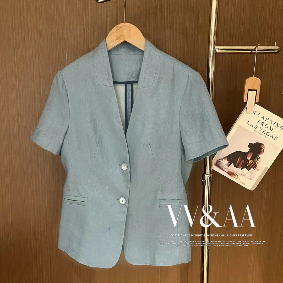 VV&AA 春夏纯色百搭休闲短袖西服 D26102