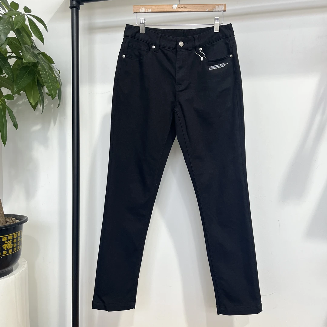 [O-39]潮牌秋季男士简约时尚黑色水洗直筒休闲牛仔裤 94027