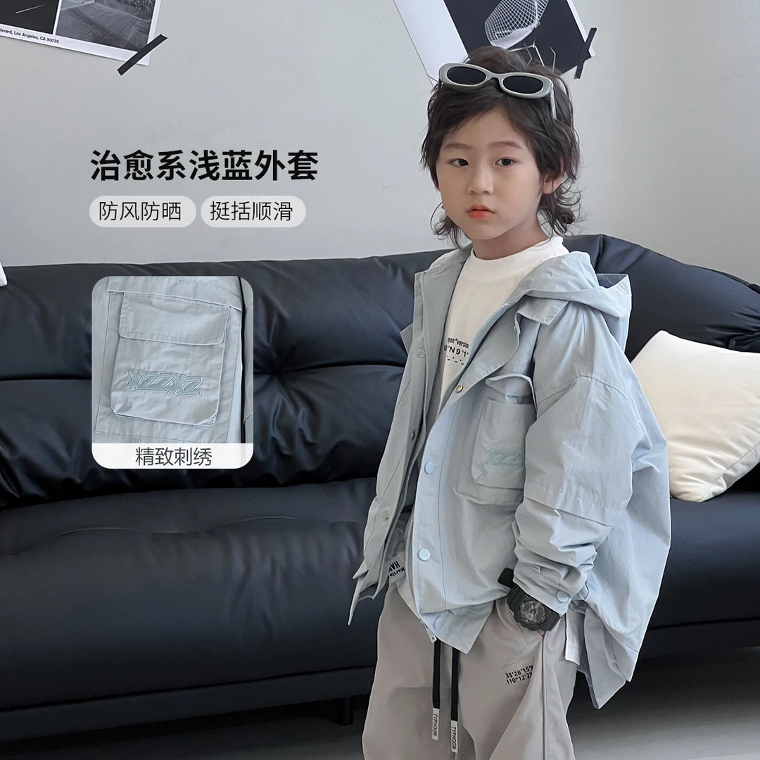 男童外套秋装自制中大童时尚工装冲锋衣儿童洋气潮款上衣TY02809