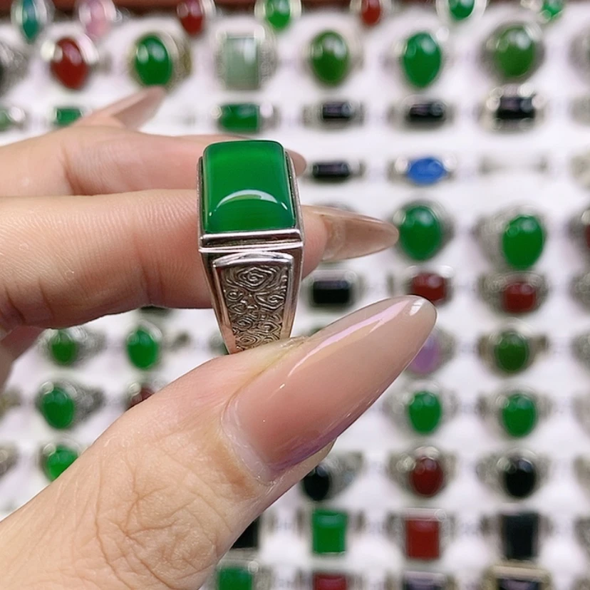 【闪购商品】银S925镶嵌戒指玛瑙/玉髓