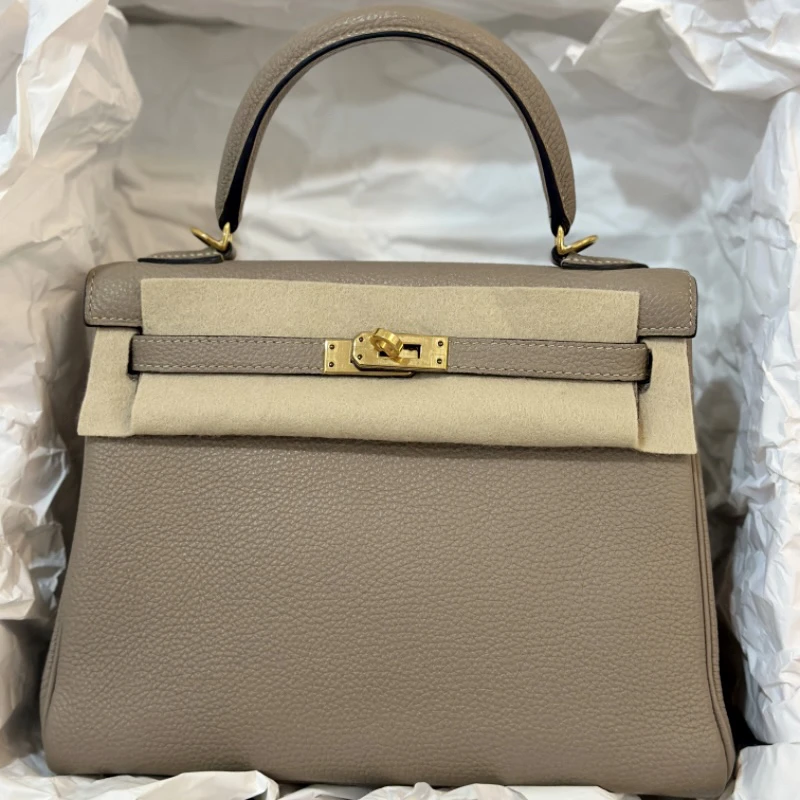 99新 Hermes/爱马仕 爱马仕kelly25斑鸠灰单肩包