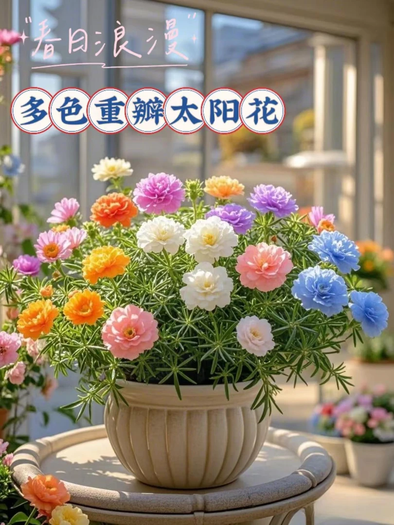 混色重瓣太阳花长枝条可修剪可做造型