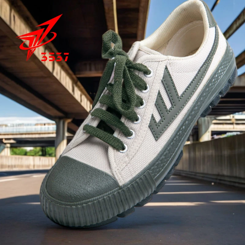3537正品解放鞋男款低帮训练鞋耐磨工地劳动胶鞋帆布劳保鞋工作鞋