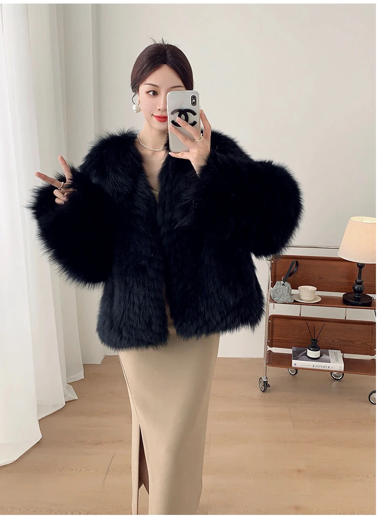 Ｖ领街头风车条短外套厚款短款冬季女装