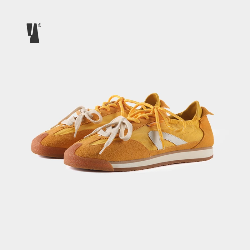 VEEMES【流光风】黄色德训鞋情侣早秋一脚蹬美式穿搭鞋子高颜值潮鞋