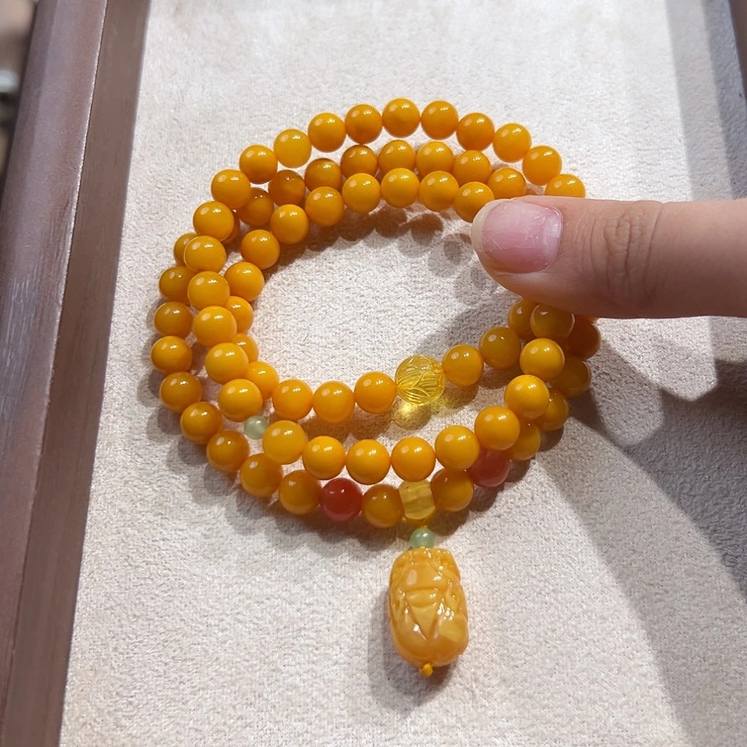 未镶嵌蜜蜡手链7.2mm蜜蜡手串