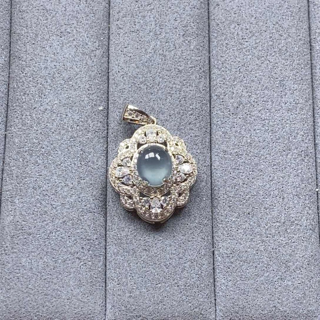 翡翠颈饰银S925镶嵌A***h翡翠